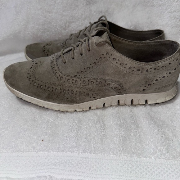 Cole Haan Shoes Cole Haan Zerogrand Suede Wingtip Gray Mint Green